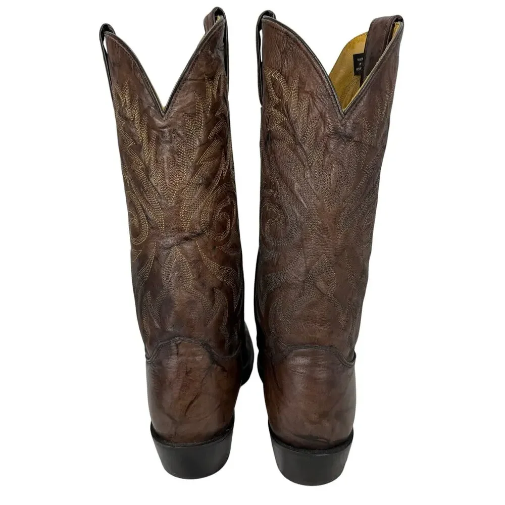 Justin Men's Brown Leather Western Boots Style: 1564 Size 10.5